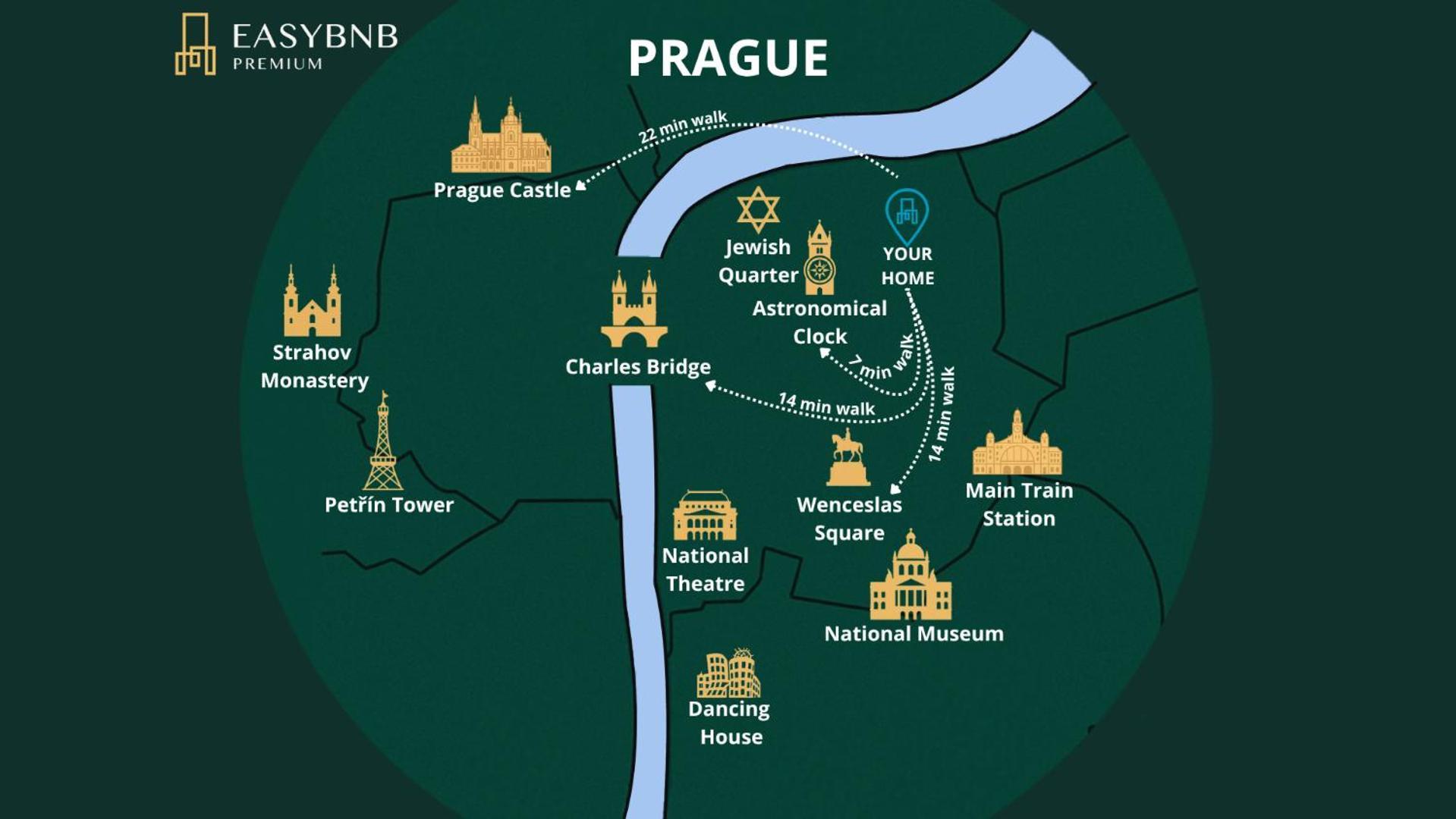 Roy 2 Bdr Apartment With Prague Castle View, Parking & Ac 外观 照片
